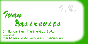 ivan masirevits business card